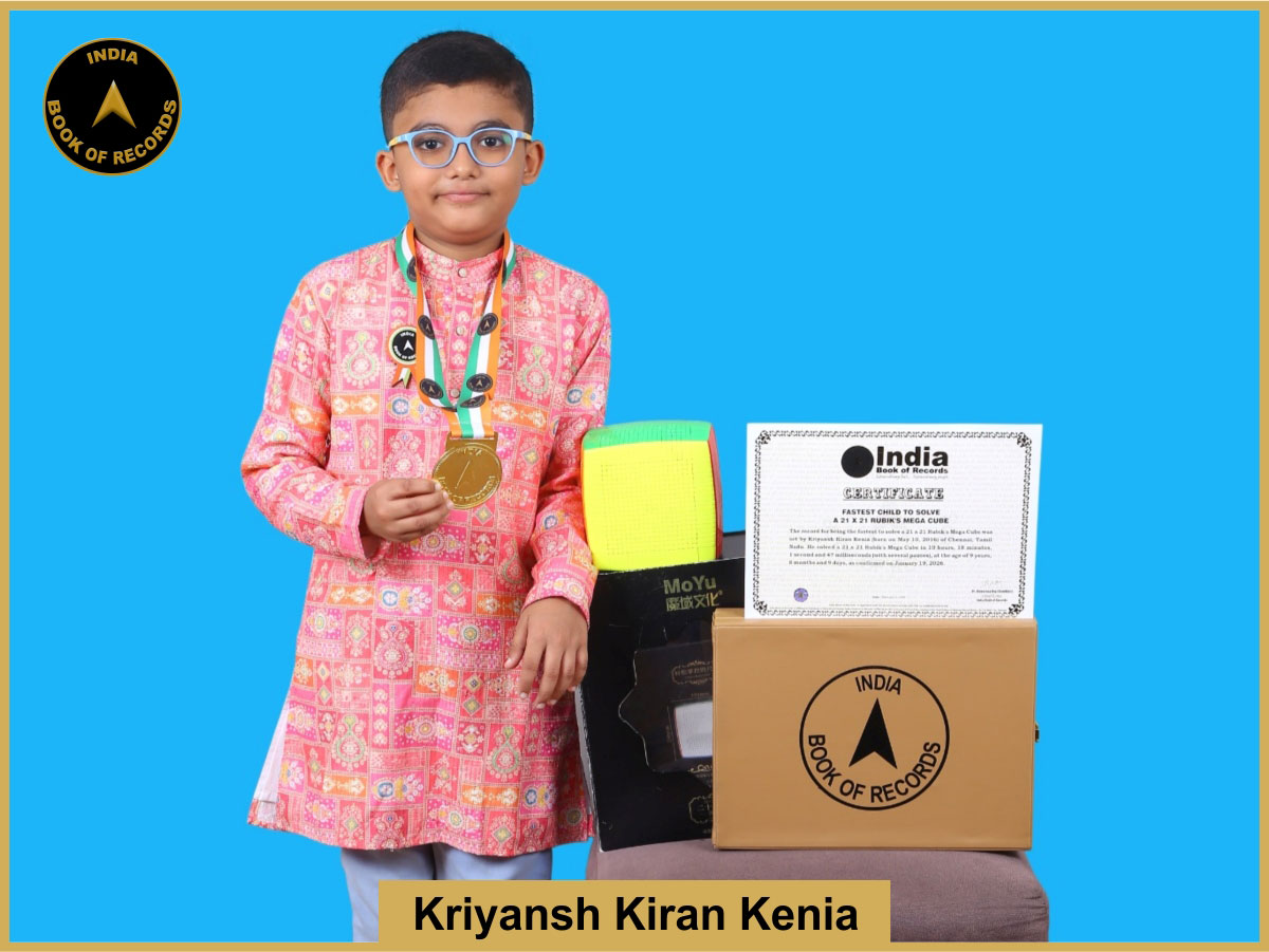 Fastest child to solve a 21 x 21 Rubik’s Mega Cube