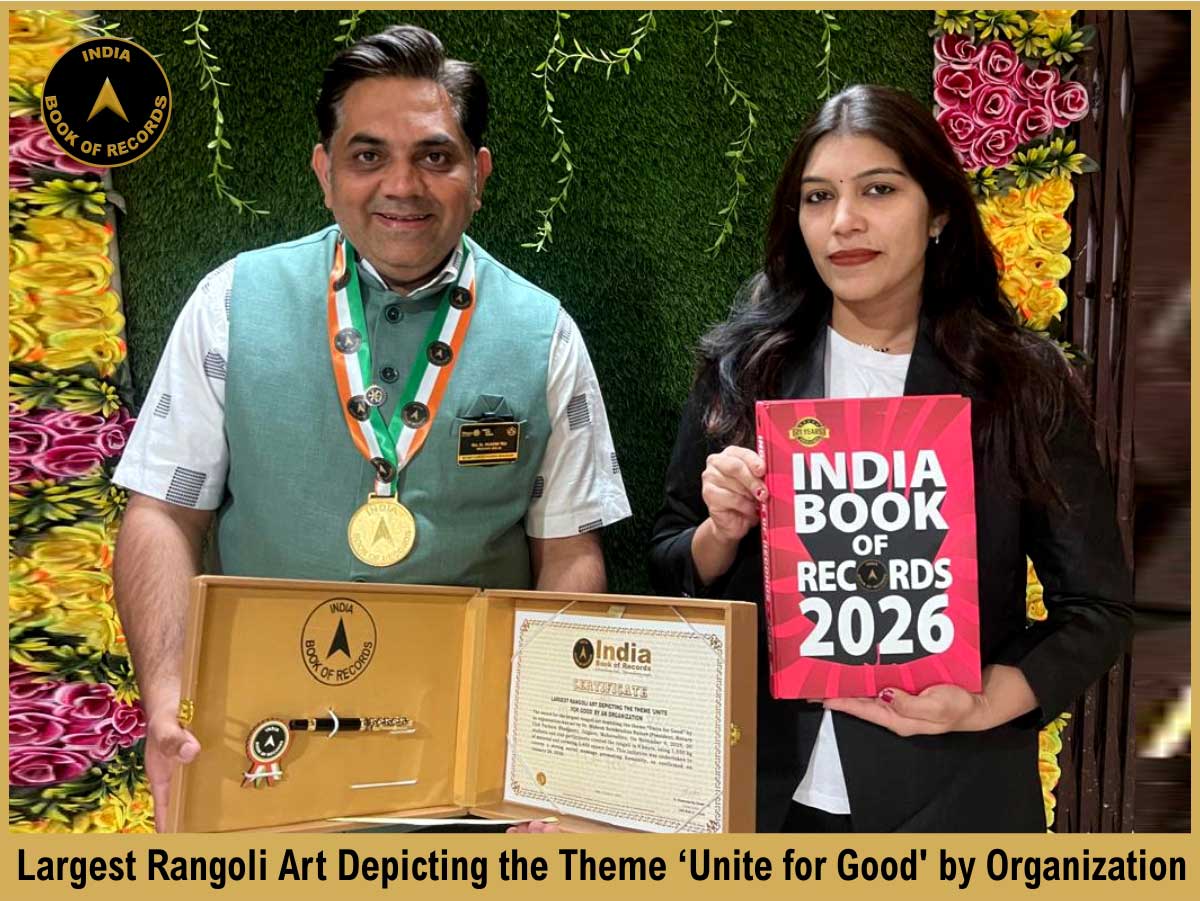 Largest Rangoli Art Depicting the Theme ‘Unite for Good’ by Organization
