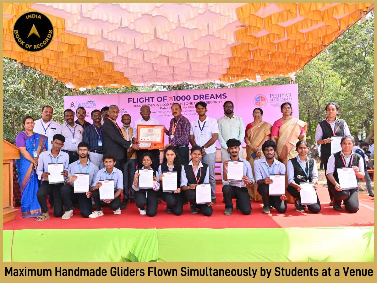 Maximum Handmade Gliders Flown Simultaneously by Students at a Venue