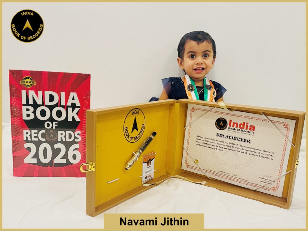 Image of Navami Jithin With IBR Achiever Certificate.