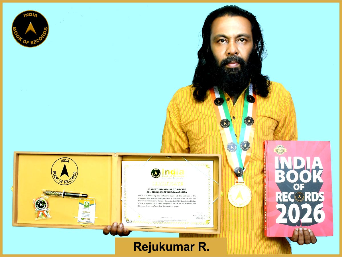 Fastest individual to recite all shlokas of Bhagavad Gita