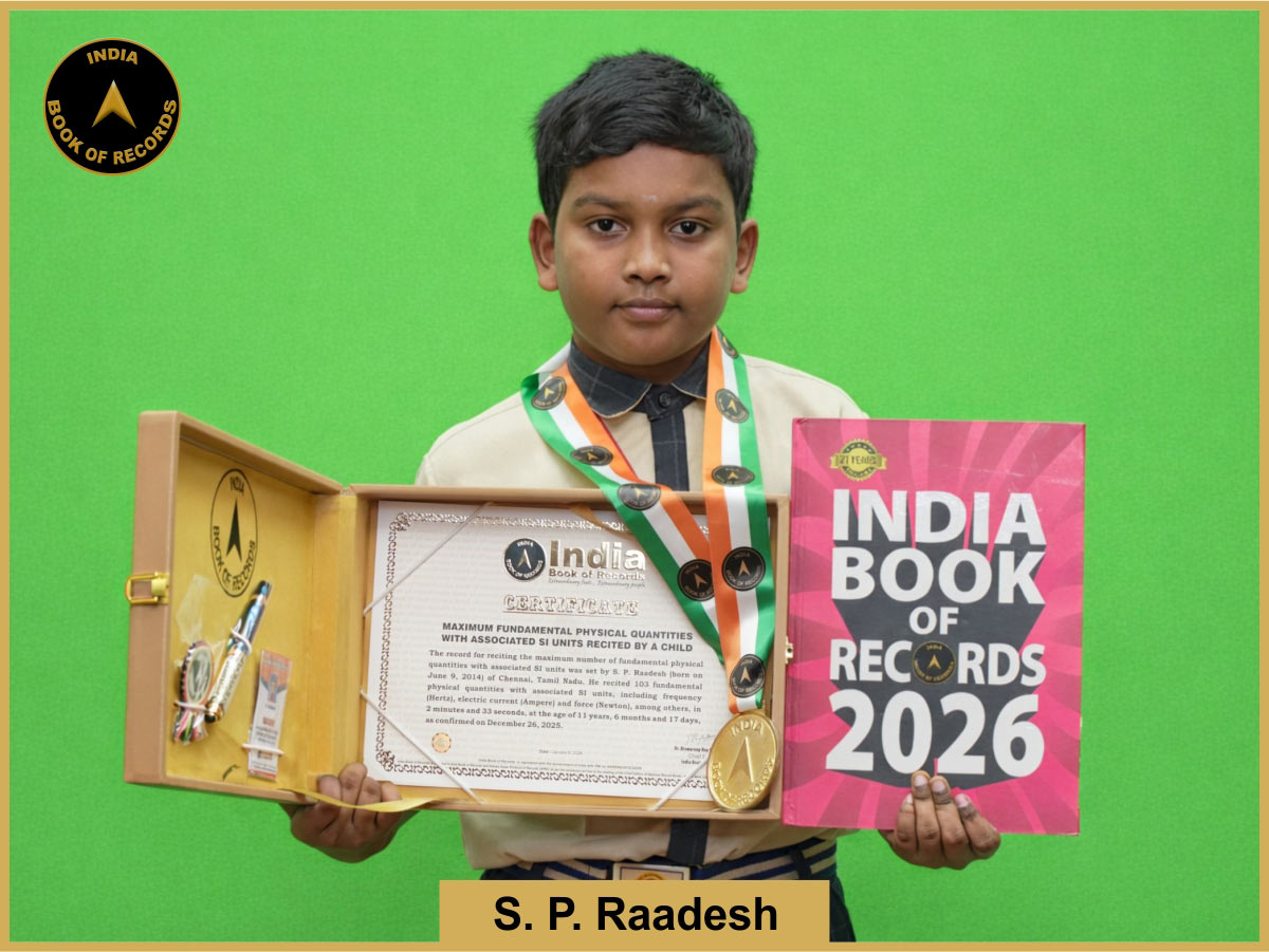 Maximum fundamental physical quantities with associated SI units recited by a child
