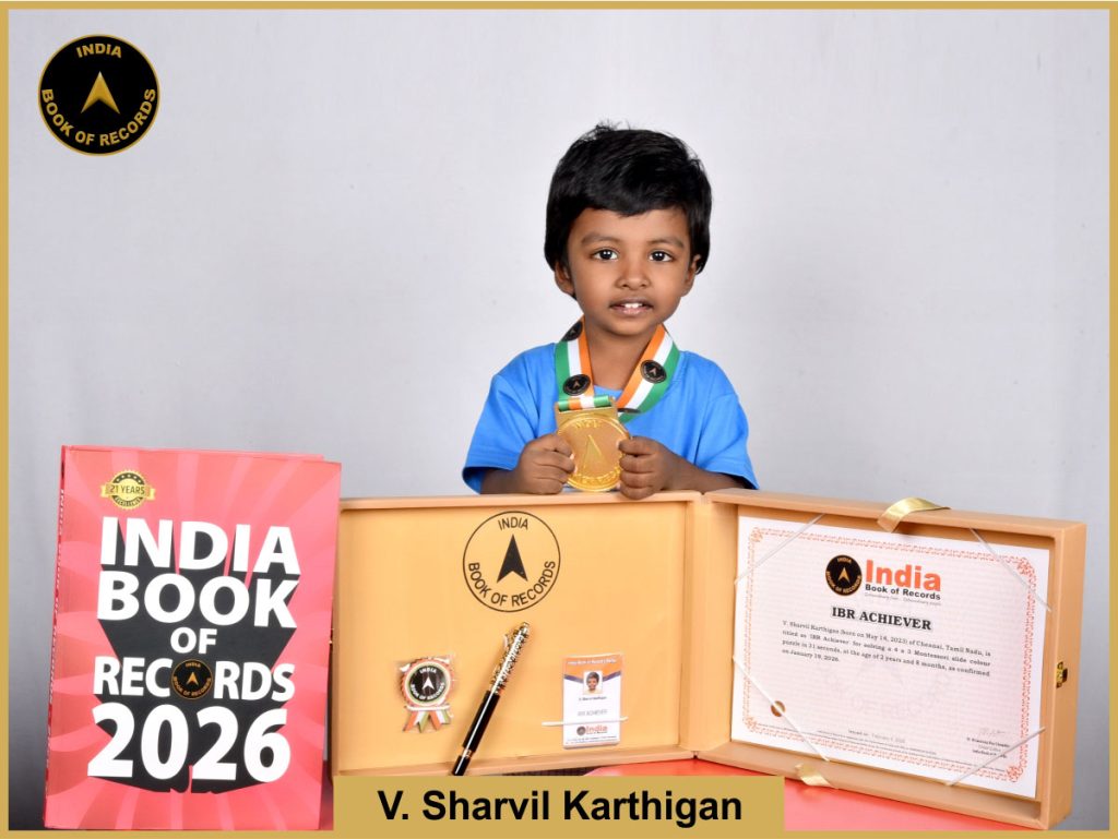 Image of V. Sharvil Karthigan with IBR Achiever certificate.