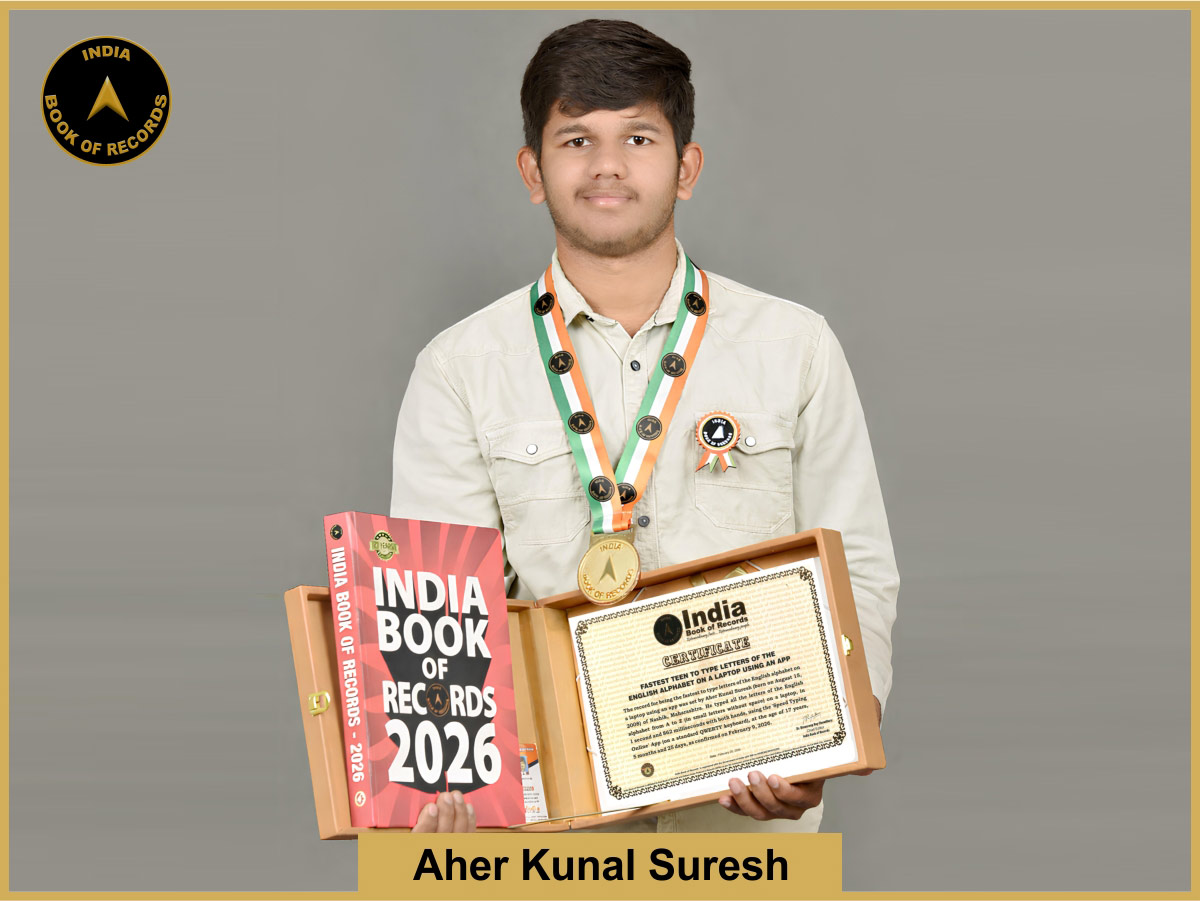 Fastest teen to type letters of the English alphabet on a laptop using an app