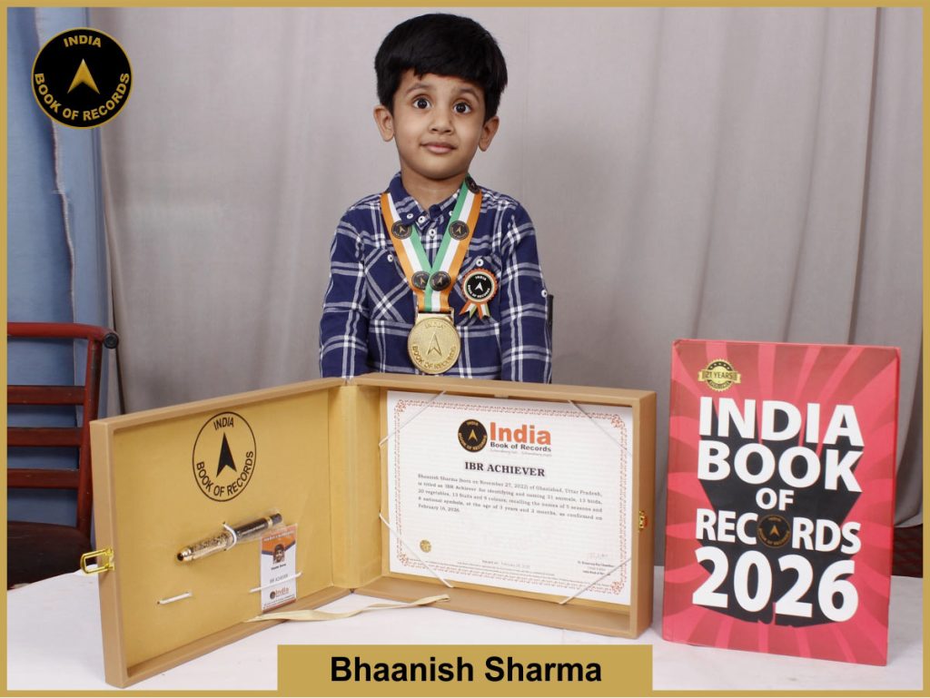 image of Bhaanish Sharma with IBR Achiever Certificate.