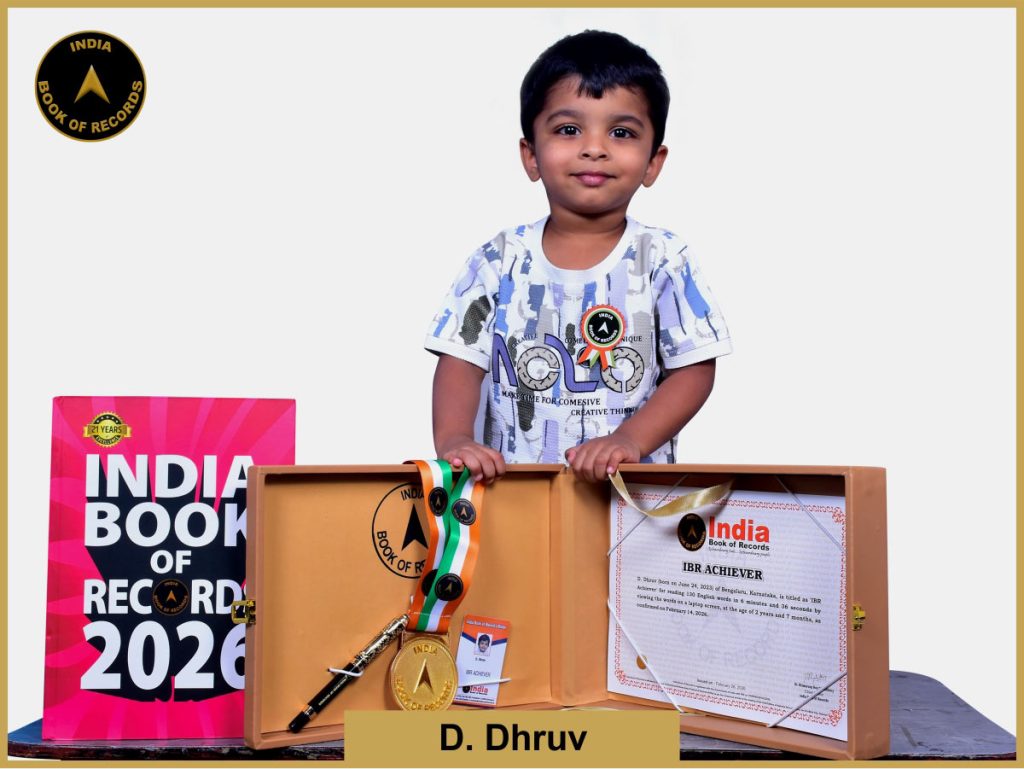 Image of D. Dhruv with IBR Achiever certificate.