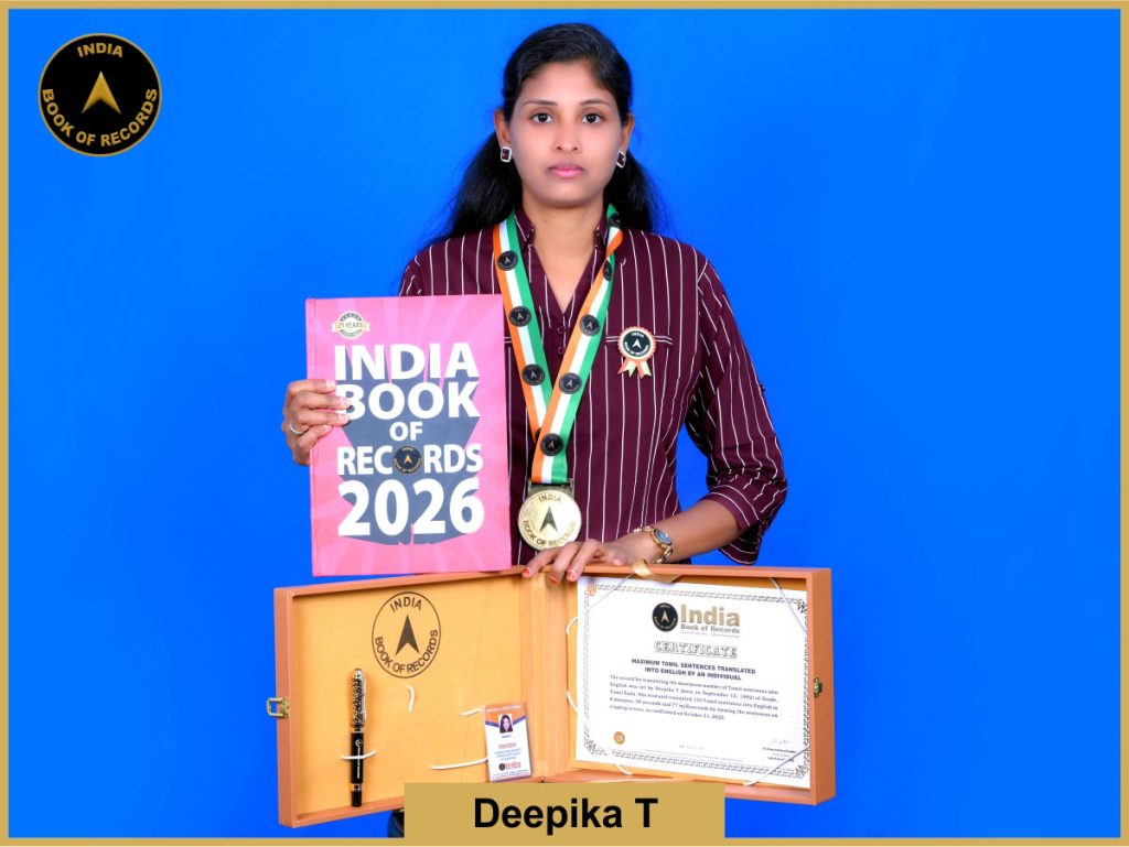 Image of Deepika T, Maximum Tamil sentences translated into English by an individual