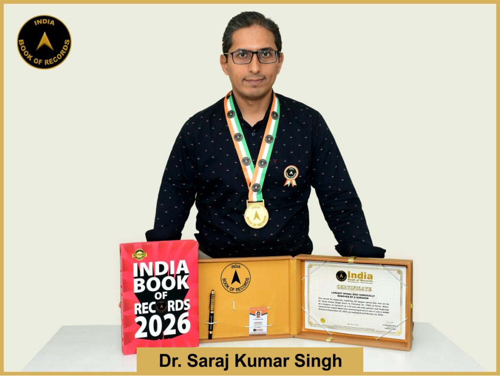 Image of Dr. Saraj Kumar Singh Largest spinal disc surgically removed by a surgeon
