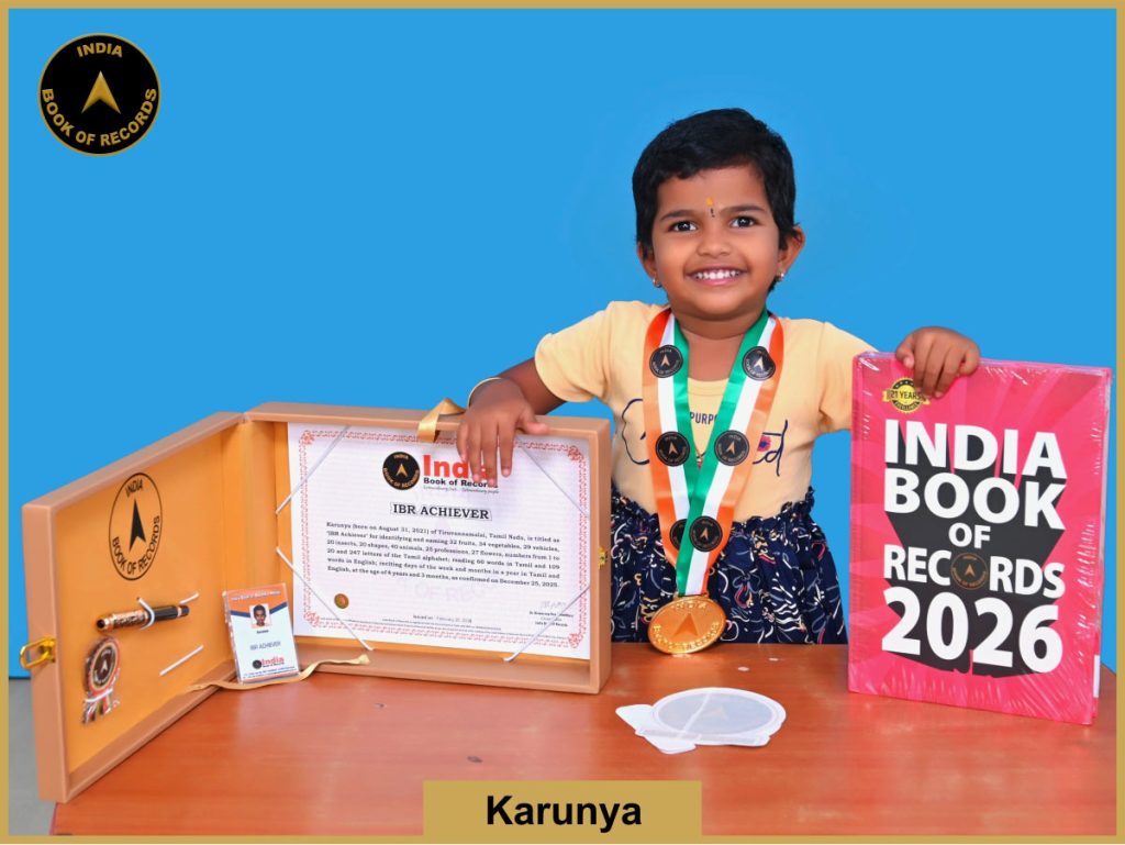 image of Karunya with IBR Achiever certificate.