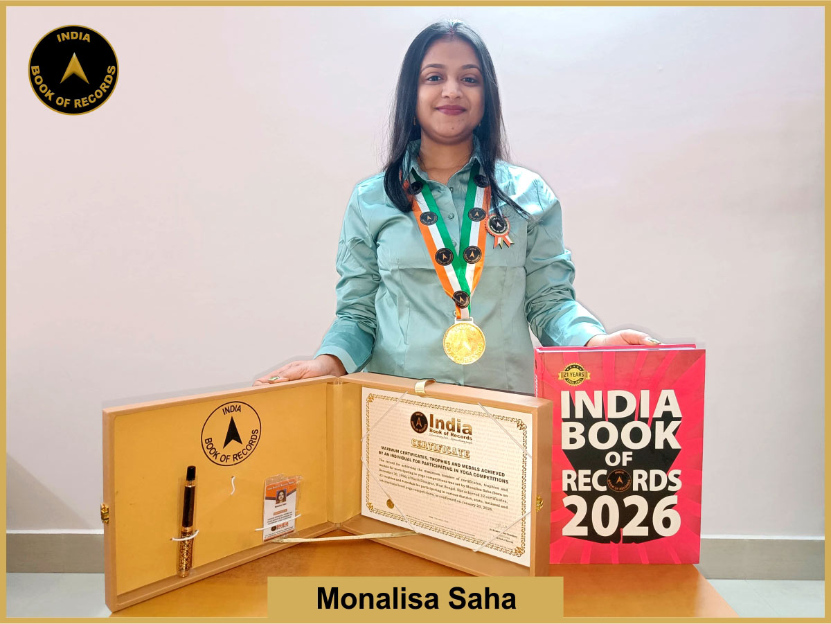 Maximum certificates, trophies and medals achieved by an individual for participating in yoga competitions