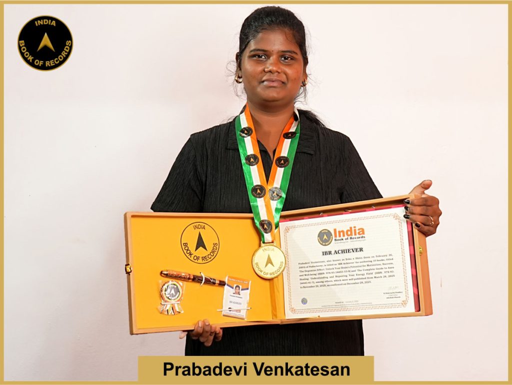 Image of Prabadevi Venkatesan with IBR Achiever certificate.