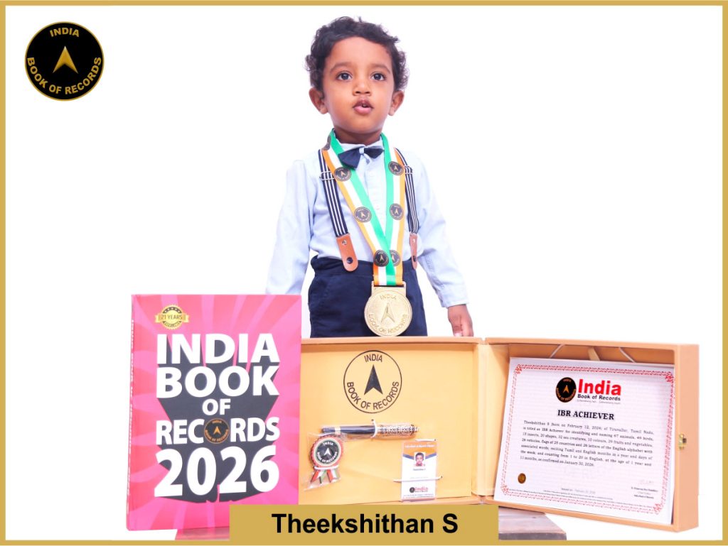 Image of Theekshithan S with IBR Achiever certificate.