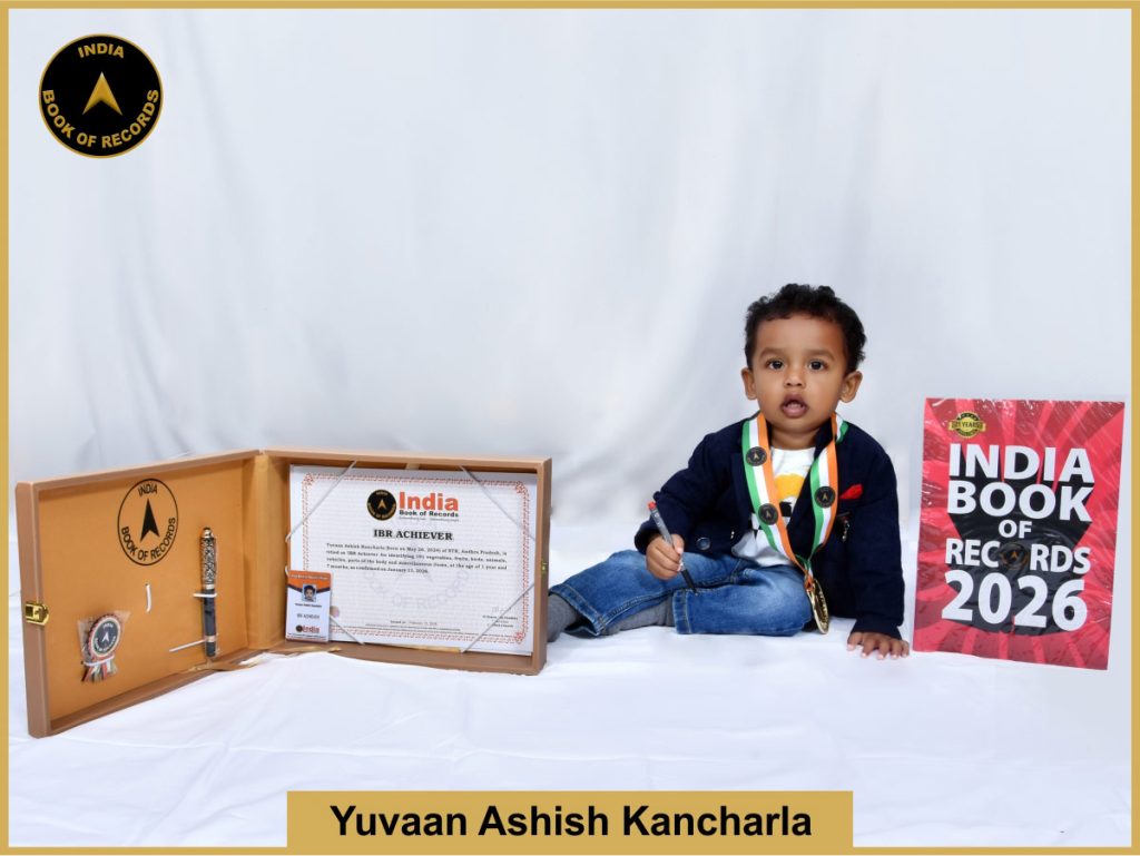 Image of Yuvaan Ashish Kancharla with IBR Achiever certificate.