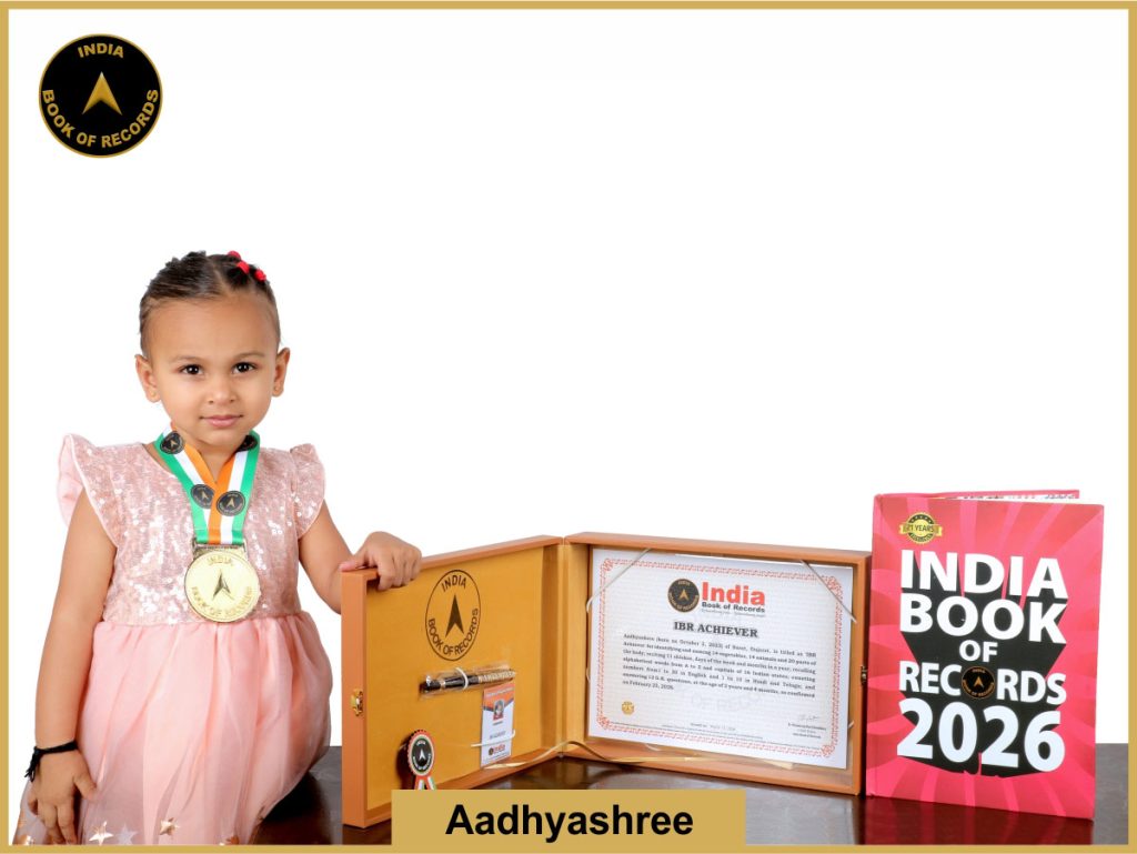 Image of Aadhyashree with IBR Achiever Certificate.