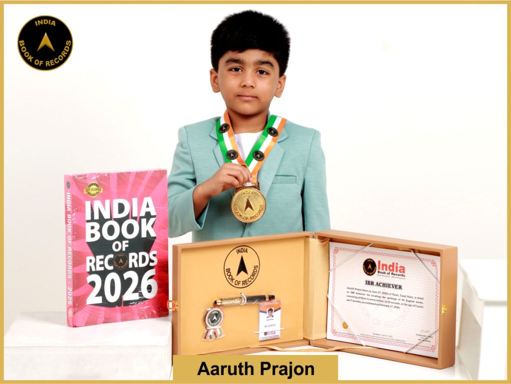 Image of Aaruth Prajon with IBR Achiever certificate.