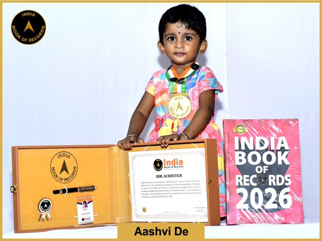 Pic of Aashvi De with IBR Achiever certificate.