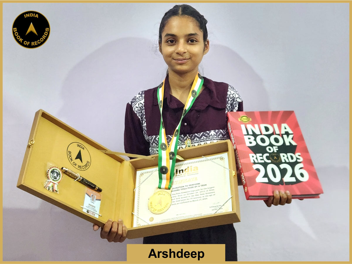 Longest duration to perform Eka Pada Sirsasana yoga pose by a teen