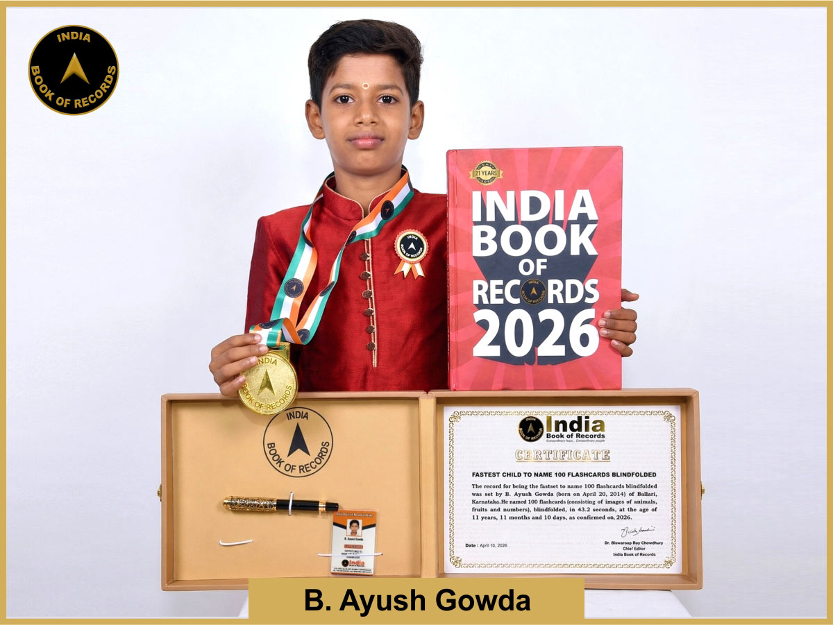 Fastest child to name 100 flashcards blindfolded
