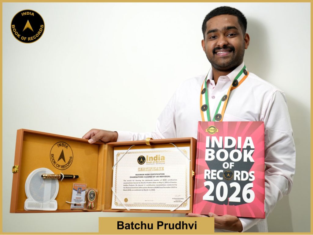Image of Batchu Prudhvi, Maximum NISM certification examinations cleared by an individual