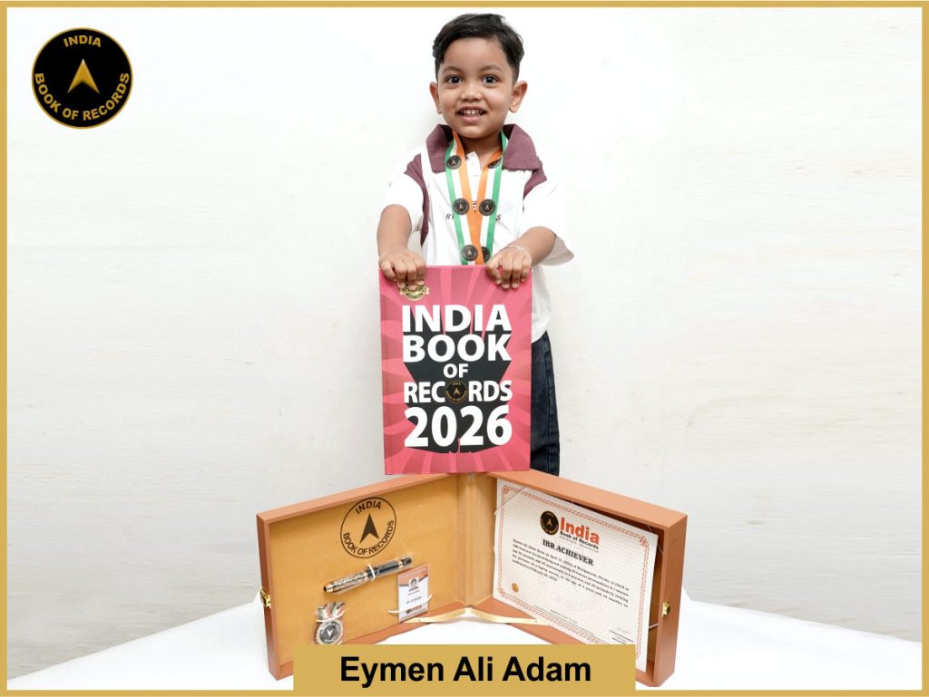 Image of Eymen Ali Adam with IBR Achiever certificate.