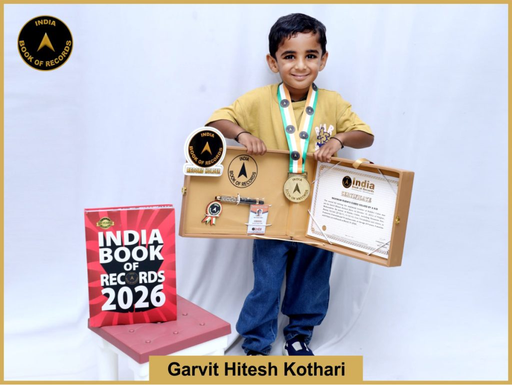 Image of Garvit Hitesh kothari, Maximum Rubik’s Cubes solved by a kid