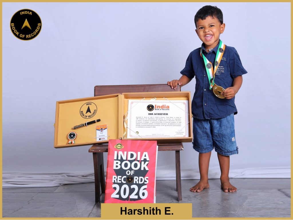 Image of Harshith E. with IBR Achiever certificate.