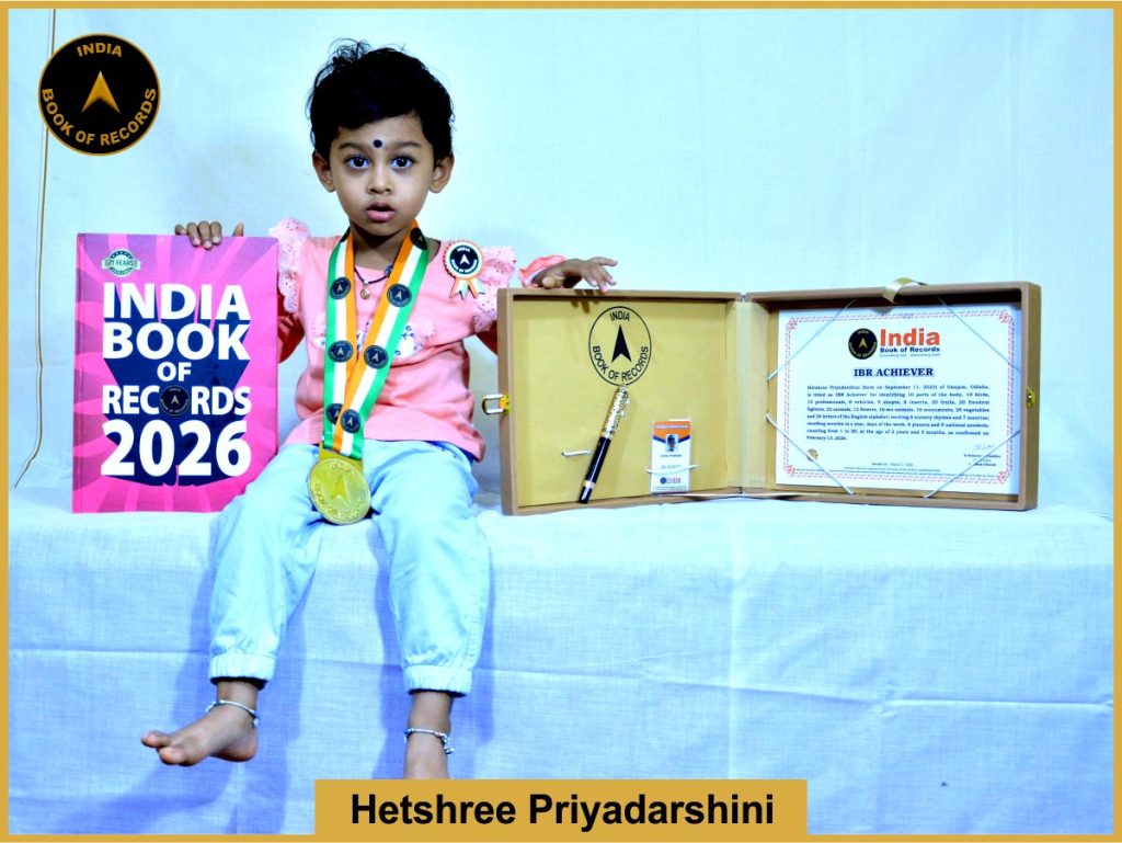 Image of Hetshree Priyadarshini with IBR Achiever certificate.