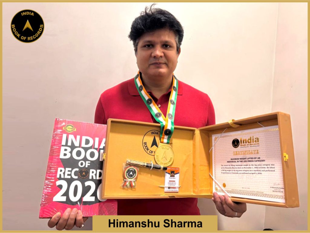 Image of Himanshu Sharma, Maximum weight lifted by an individual in the leg press category