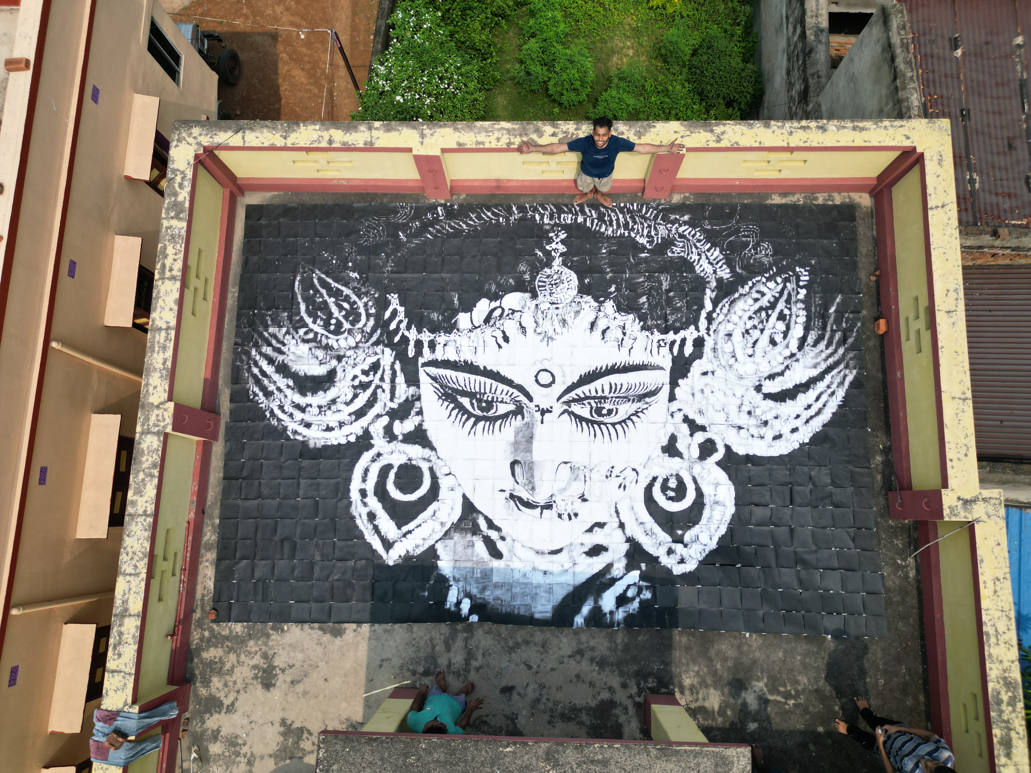 1. Largest portrait of Goddess Durga made by an individual using charcoal