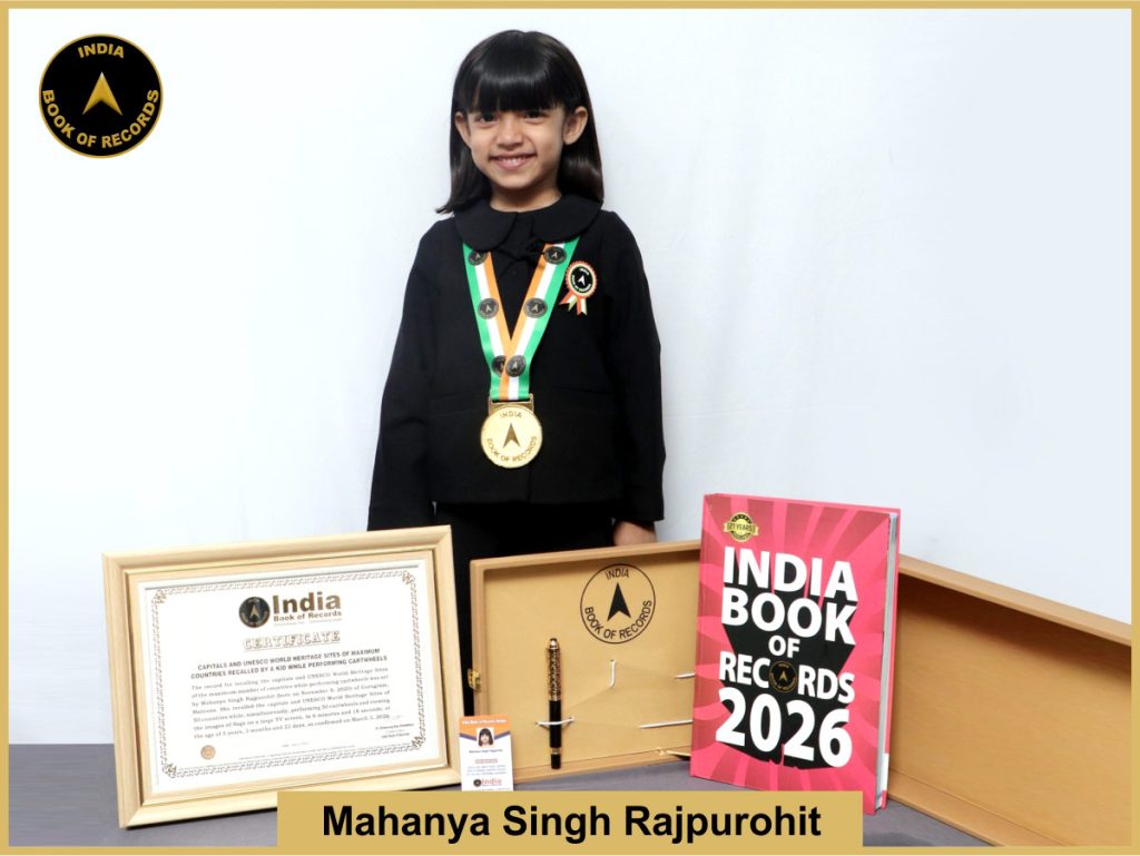 Image of Mahanya Singh Rajpurohit, Capitals and UNESCO World Heritage Sites of maximum countries recalled by a kid while performing cartwheels