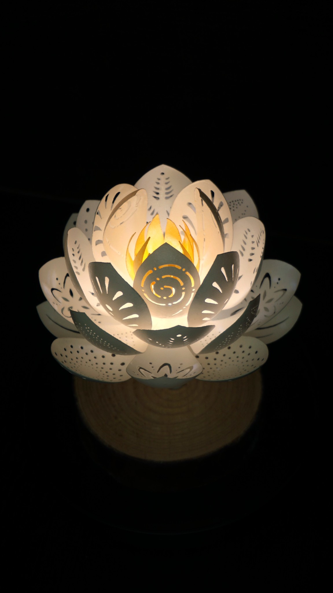 Maximum Petals Carved From Eggshells to Create a 3D Lotus Flower 