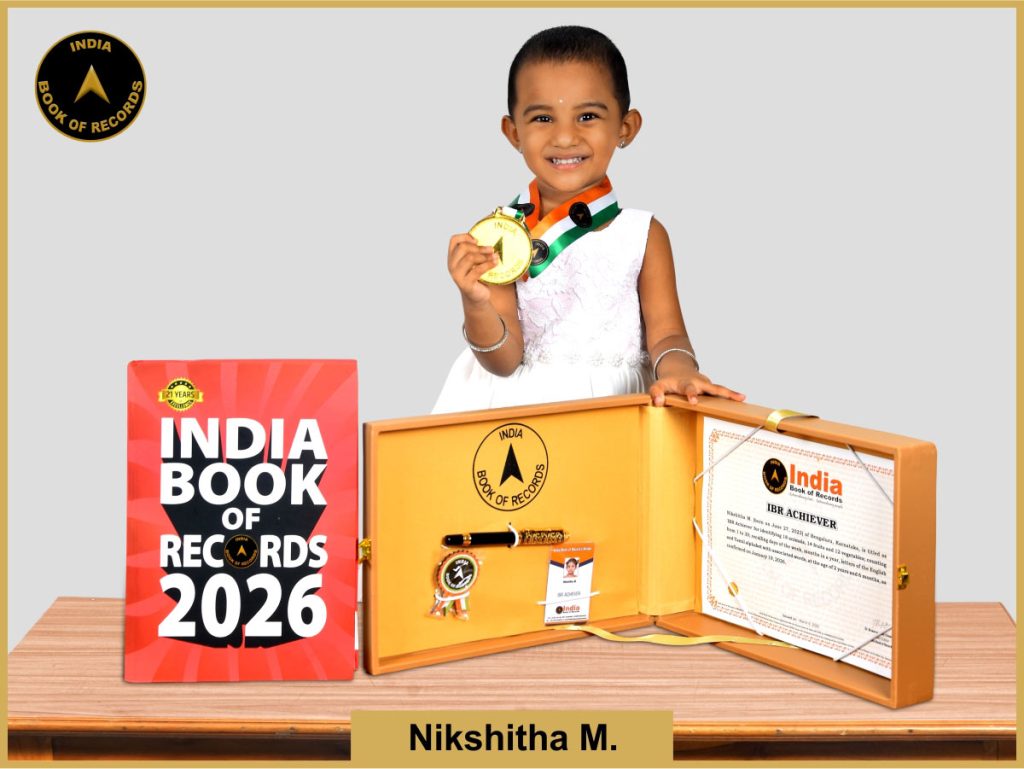Pic of Nikshitha M. with IBR Achiever certificate.