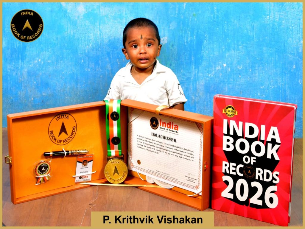 Image of P. Krithvik Vishakan with IBR Achiever Certficate.