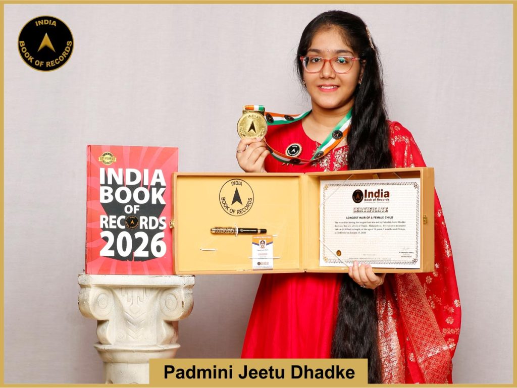 Pic of Padmini jeetu Dhadke, Longest hair of a female child
