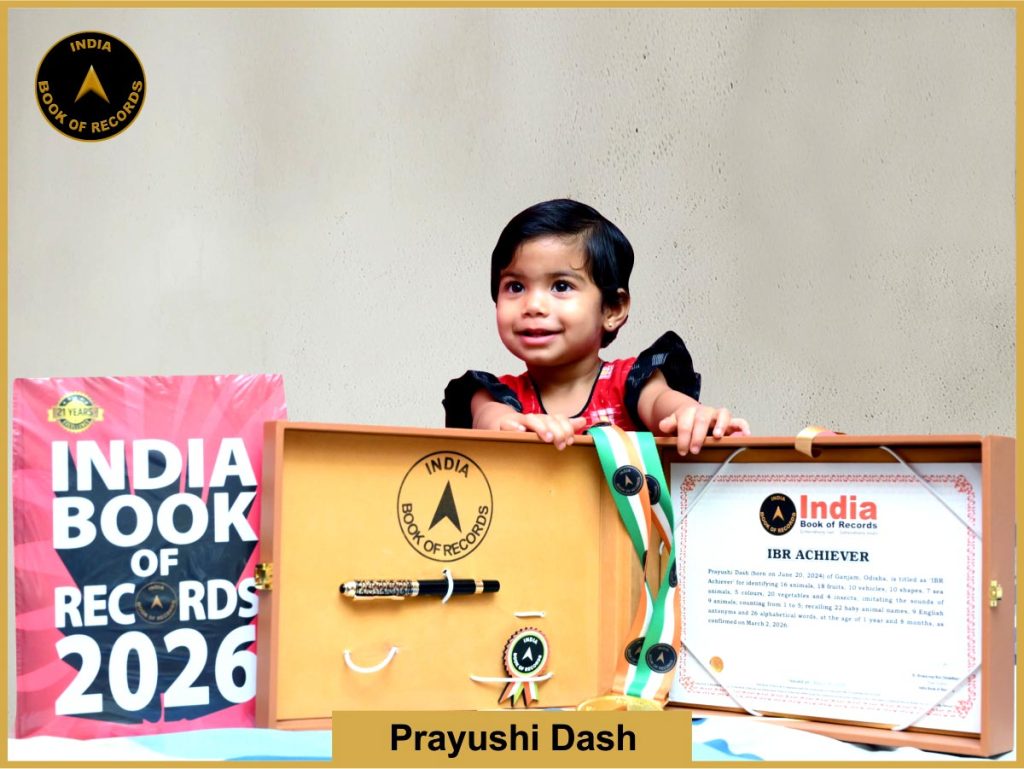 Image of Prayushi Dash with IBR Achiever certificate.