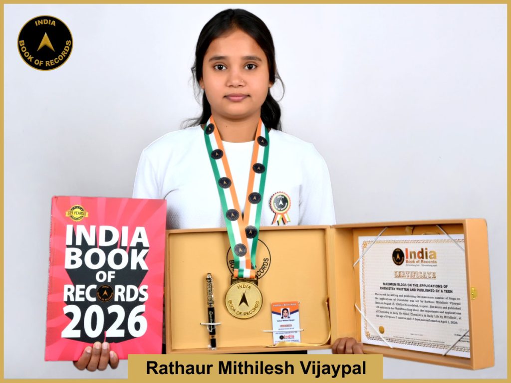Image of Rathaur Mithilesh Vijaypal, Maximum blogs on the applications of Chemistry written and published by a teen