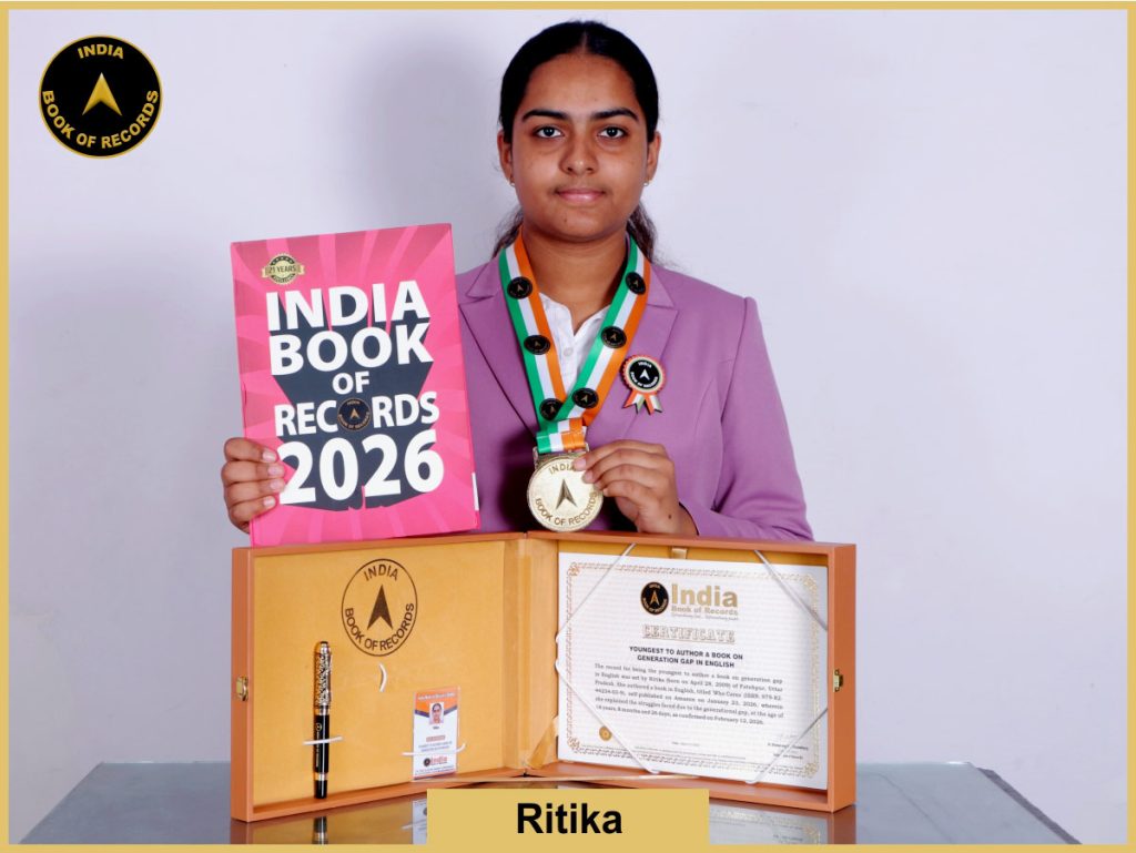 Pic of ritika, Youngest to author a book on generation gap in English