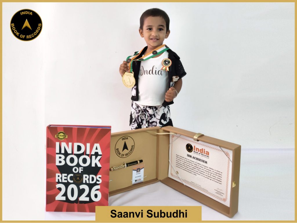 Pic of Saanvi Subudhi with IBR Achiever certificate.