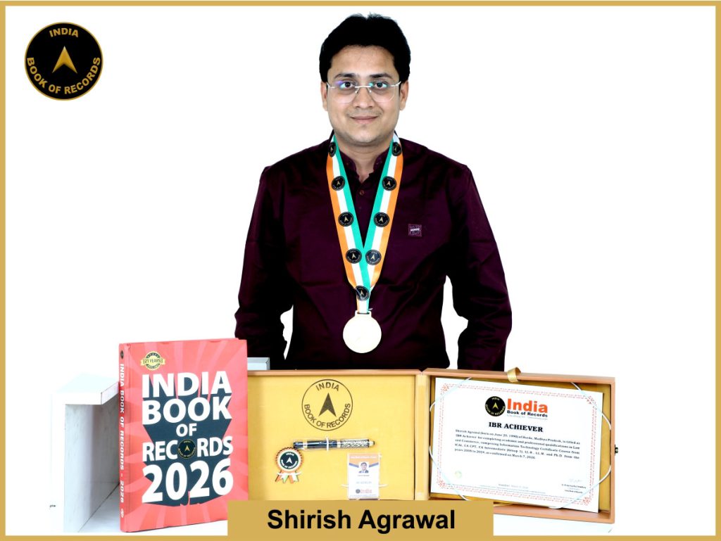 Image of Shirish Agrawal with IBR Achiever certificate.