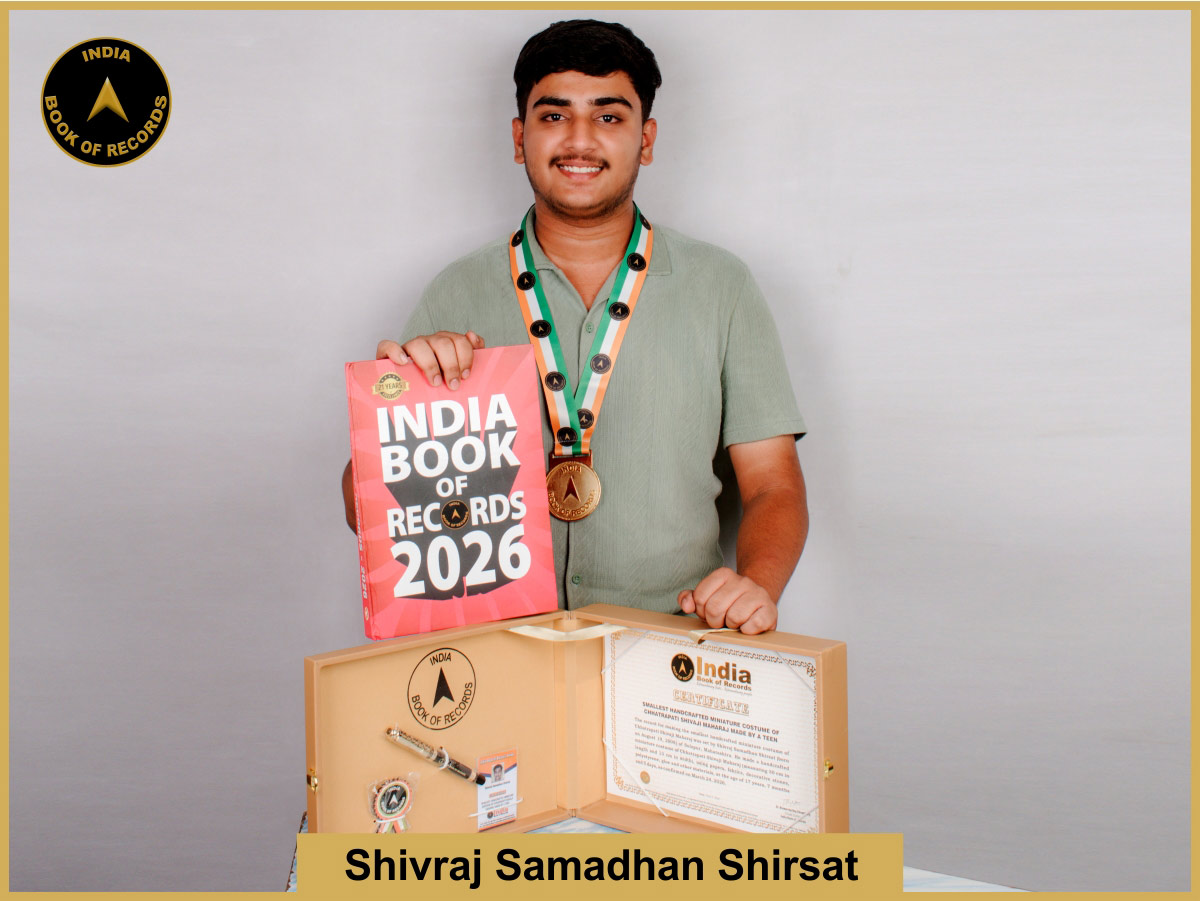 Smallest handcrafted miniature costume of Chhatrapati Shivaji Maharaj made by a teen