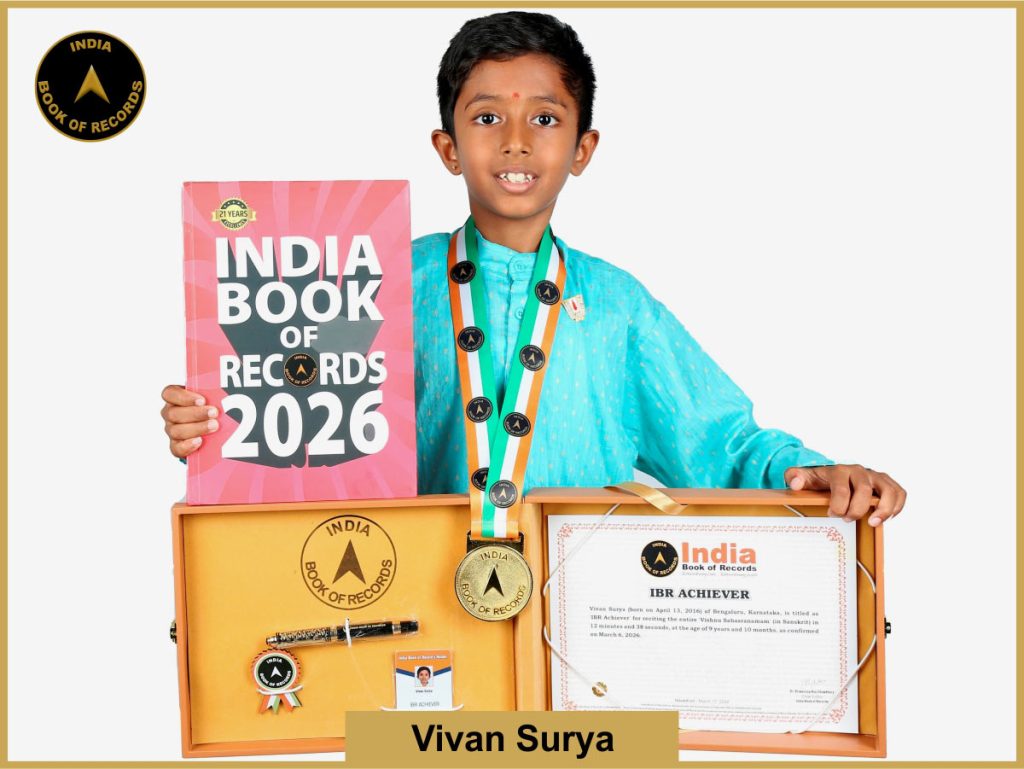 Image of Vivan Surya with IBR Achiever certificate.