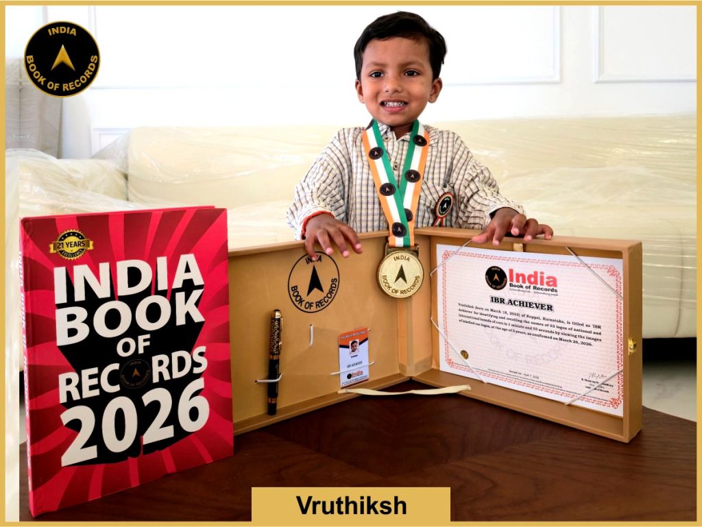 Image of Vruthiksh with IBR Achiever certificate.