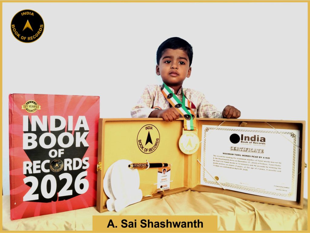 Image of A Sai Shashwanth, Fastest kid to read 50 Tamil words.