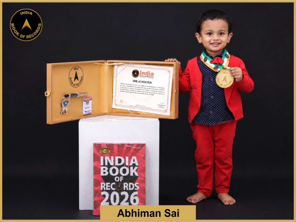 Image of Abhiman Sai with IBR Achiever certificate.