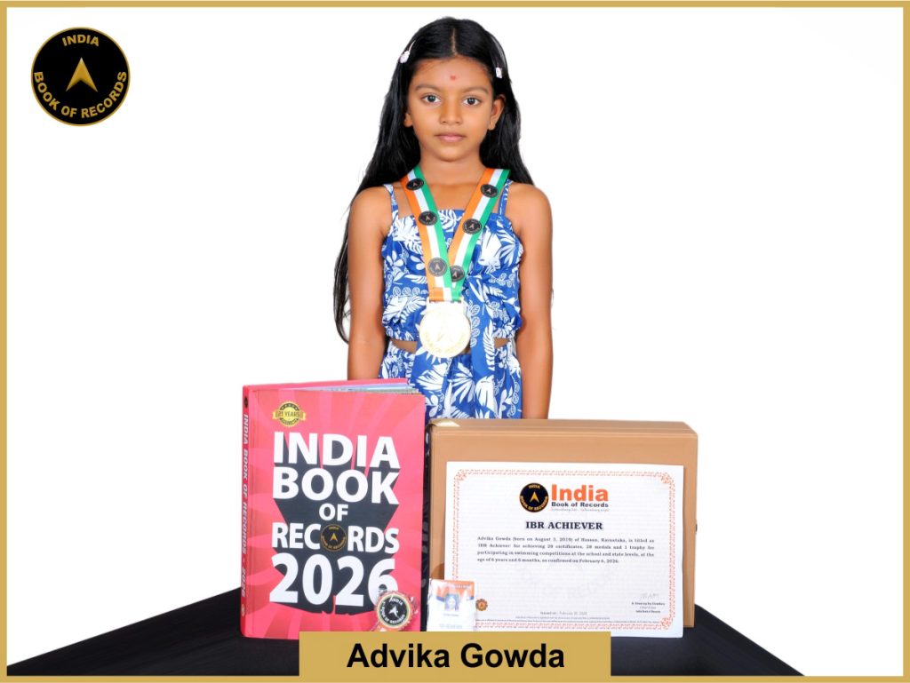 Image of Advika Gowda with IBR Achiever Certificate.