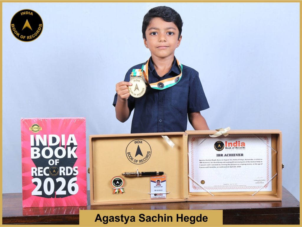 Image of Agastya Sachin Hegde with IBR Achiever certificate.
