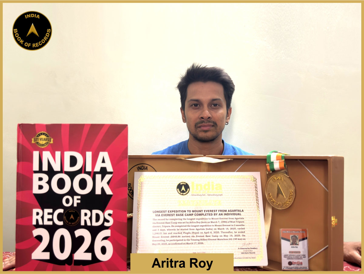 Longest expedition to Mount Everest from Agartala via Everest Base Camp completed by an individual