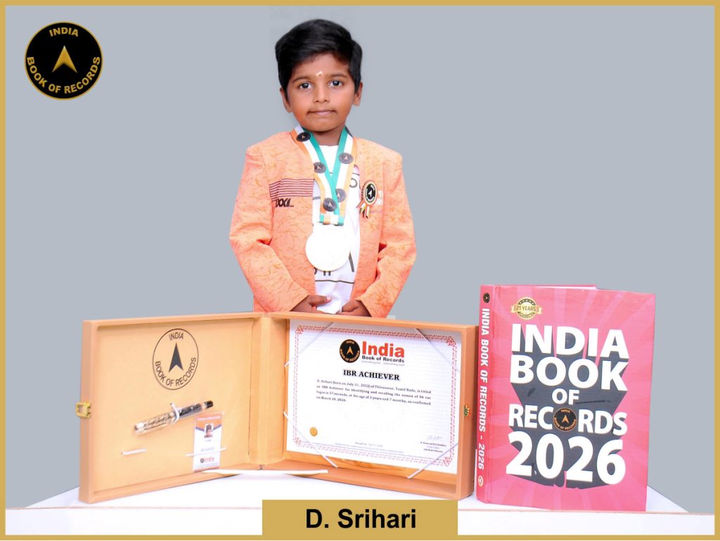 image of D. Srihari with IBR Achiever certificate.