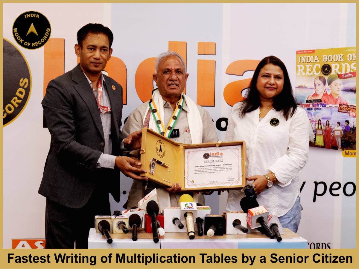 Fastest Writing of Multiplication Tables by a Senior Citizen