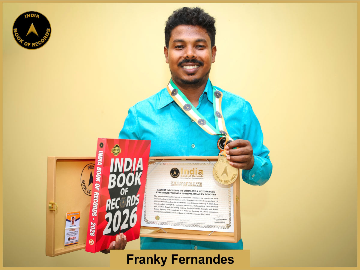 Fastest individual to complete a motorcycle expedition from Goa to Nepal on an EV Scooter
